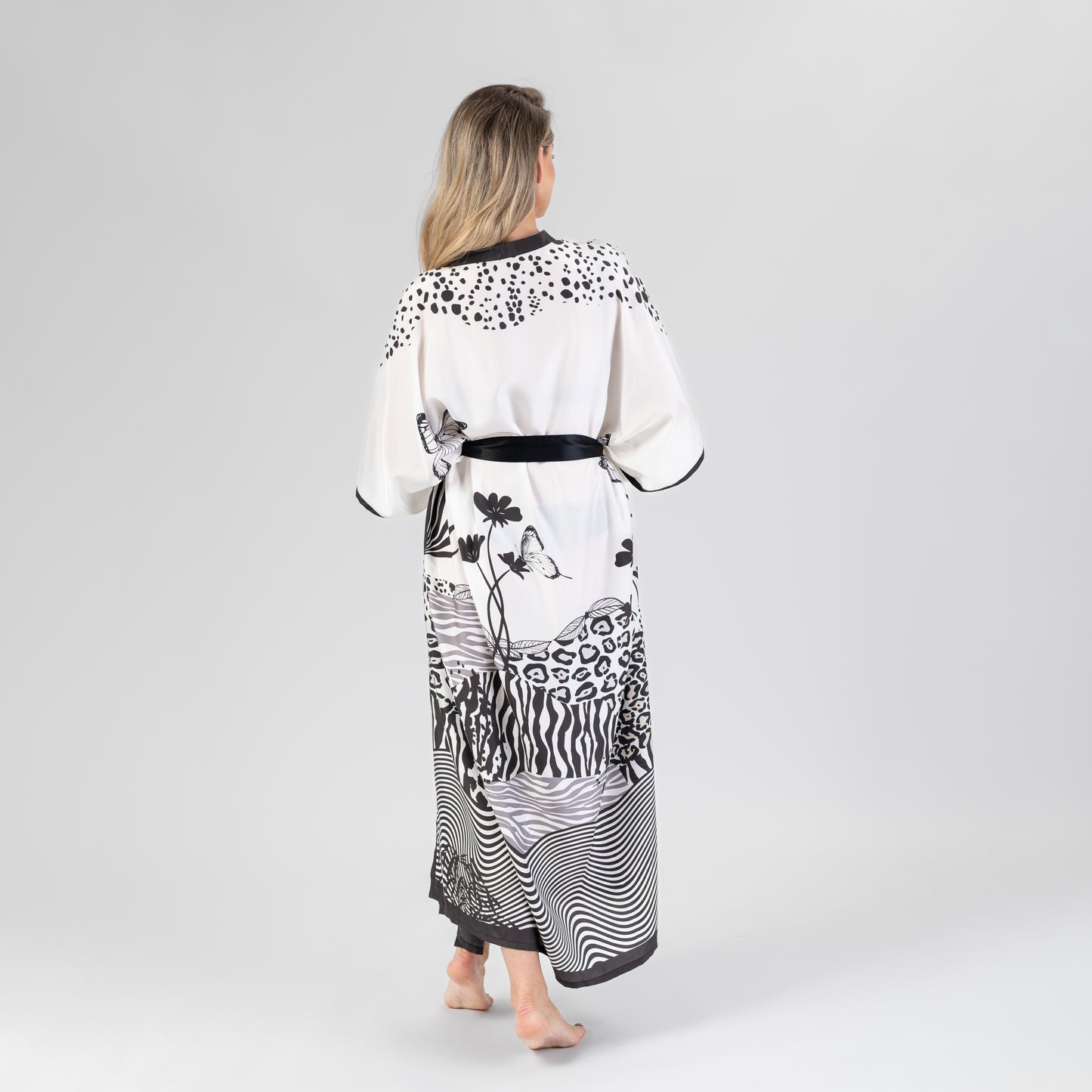 Šilko kimono – gyvūnų printas