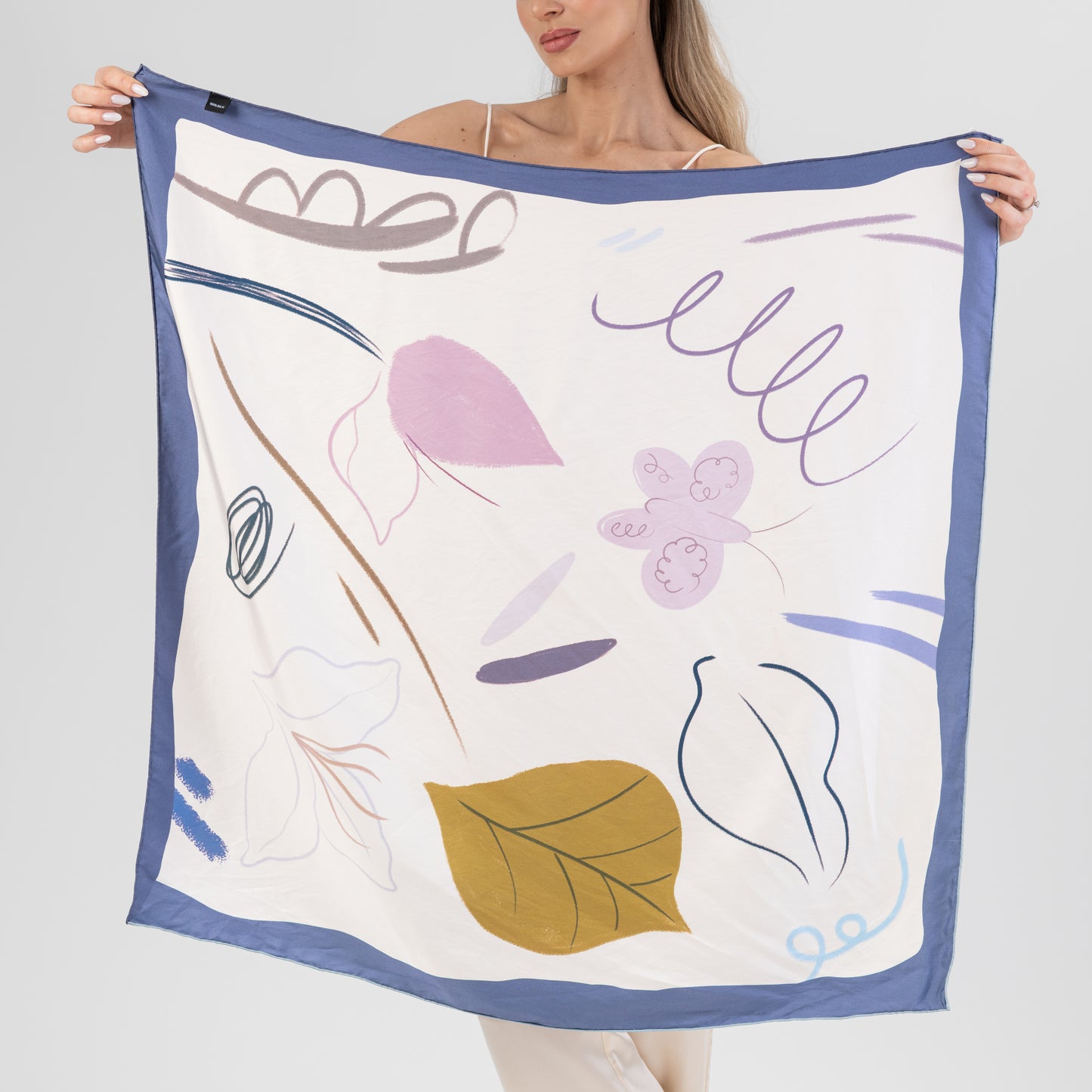 Skara 88x88, pastelinių spalvų melsva/balta, dvipusė