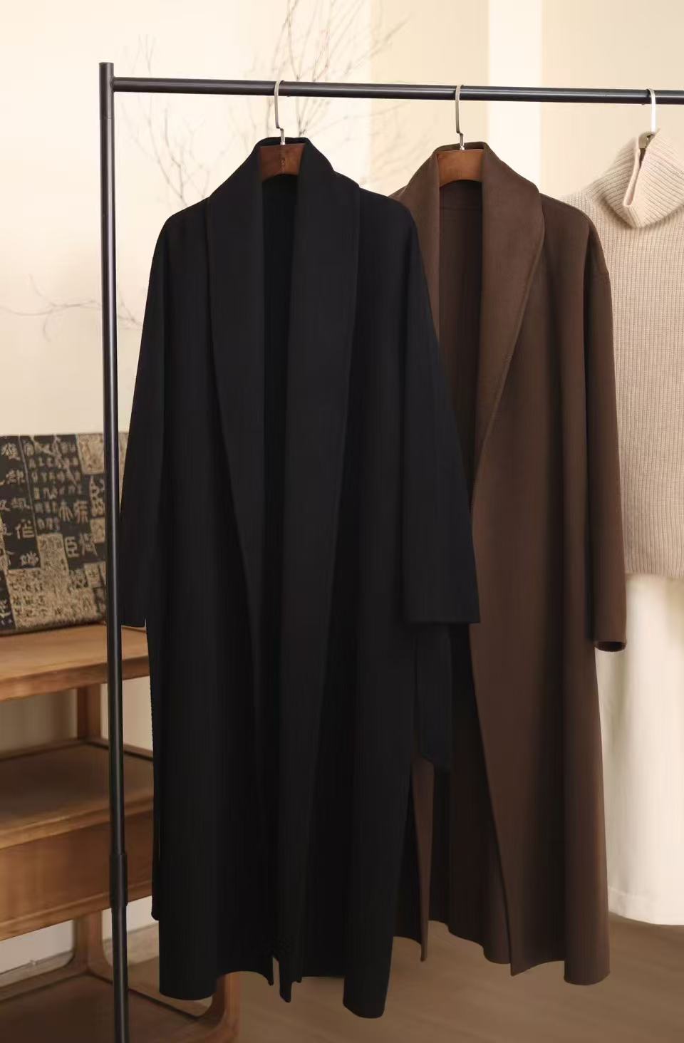 Kašmyro paltas šokoladas