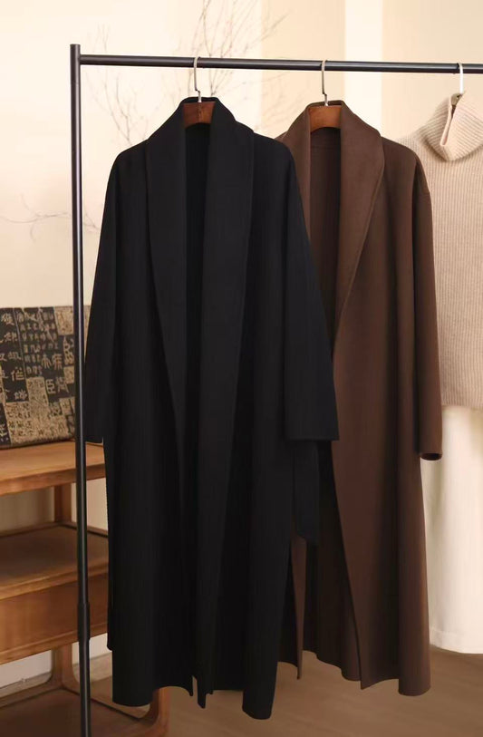 Kašmyro paltas šokoladas