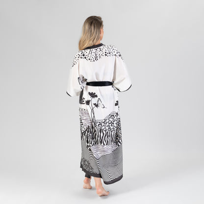 Šilko kimono – gyvūnų printas