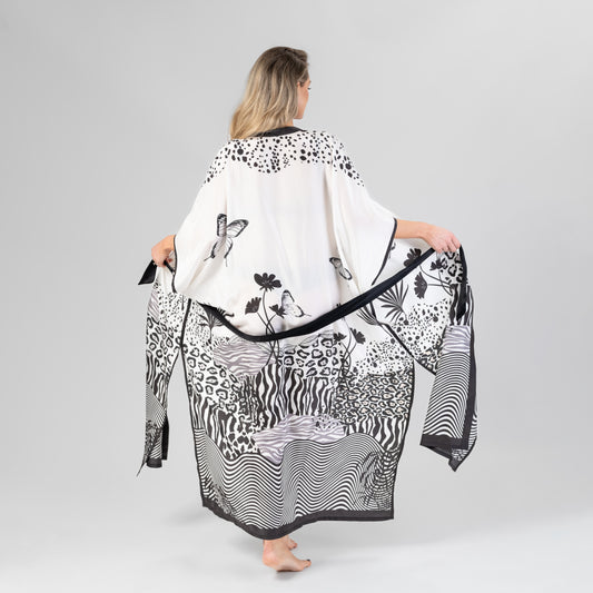 Šilko kimono – gyvūnų printas